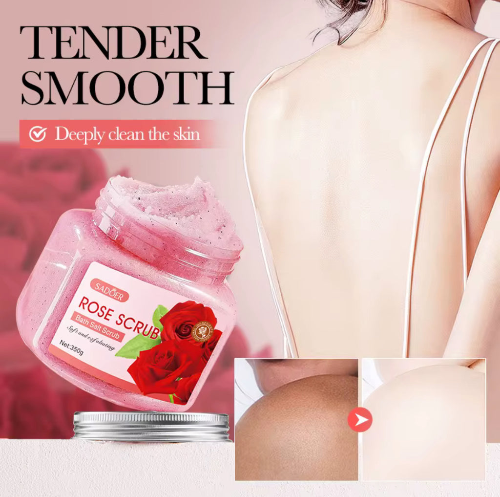 Sadoer Rose Scrub – Soft & Exfoliating Bath Salt Scrub